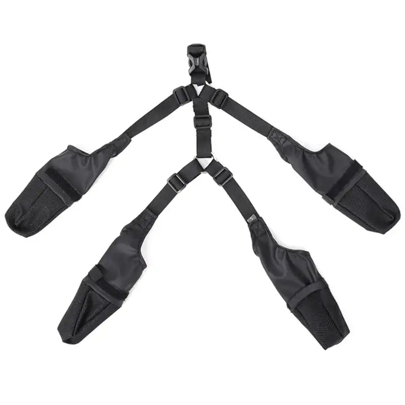 Bottes pour chiens : Best Bottes for Active Walkers - Courroie noire avec trois courroies et porte-appareil photo