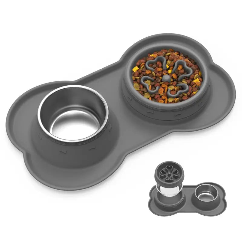 Gamelle anti - glouton double en silicone