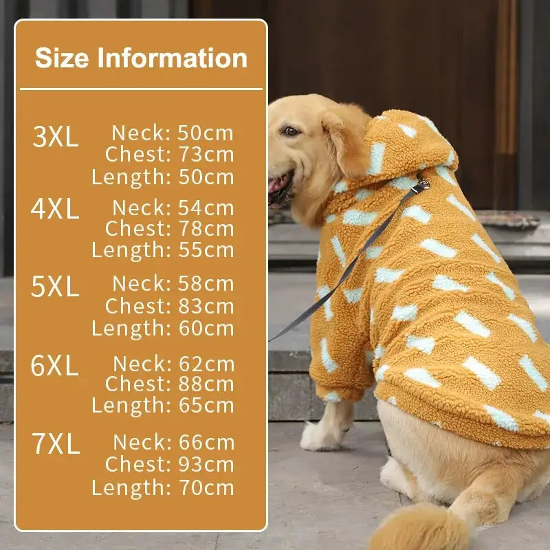 Chien en jaune et blanc laine manteau - Manteau d’hiver chaud pour grands chiens