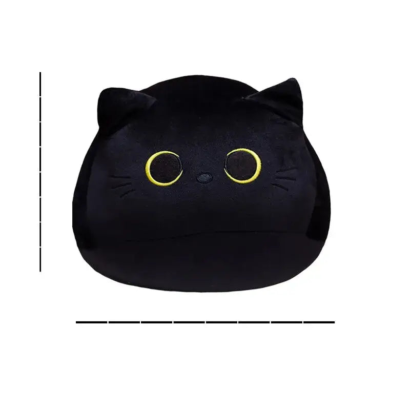 Mignon chat noir peluche dans un oreiller de Uninterrupted Cuddles Cat Plush, parfait pour se blottir