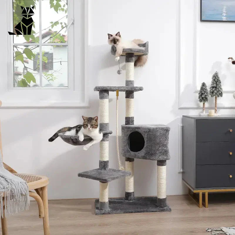 Arbre à chat de luxe - Un paradis de jeu et de repos pour votre chat - arbre à chat in living room