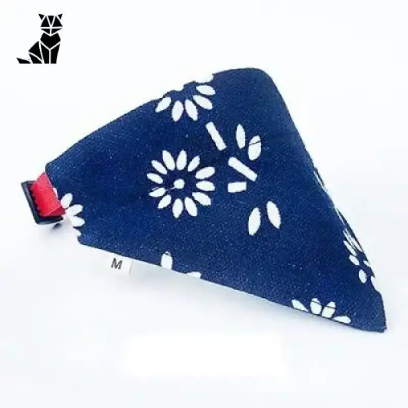 Bandana élégant Pour Chat Avec Fermeture à Clipse - Fleur Bleue / s