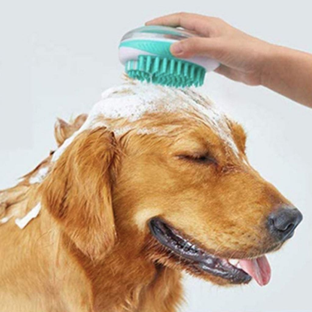 Brosse de massage en silicone pour chien et chat