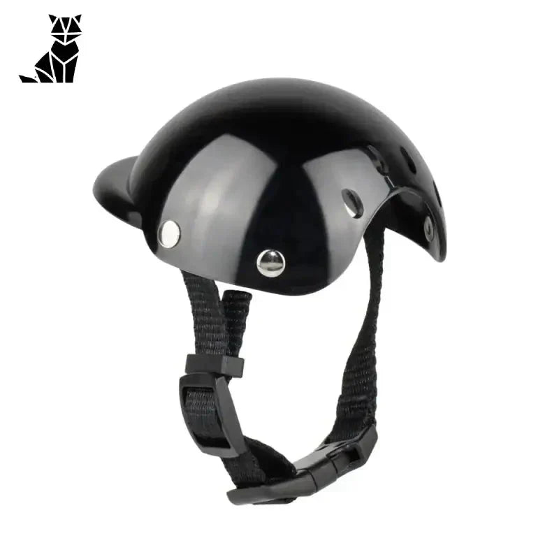 Casque de moto pour animaux - Casque avec sangle noire pour les aventures en moto