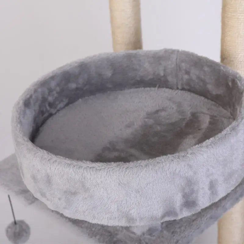 Catree Arbre à Chat : Lit douillet pour chat avec jouet pour le confort et le jeu des félins