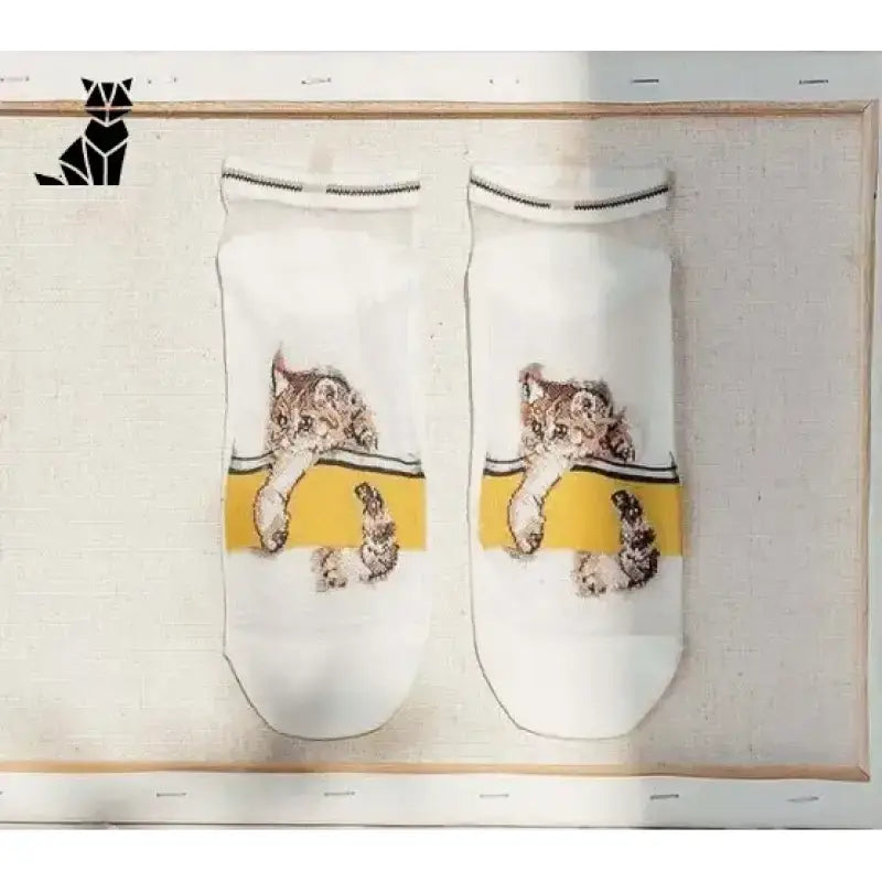 Chaussettes Chat Motif: Confort Et Style Félin à Vos Pieds! Blanc