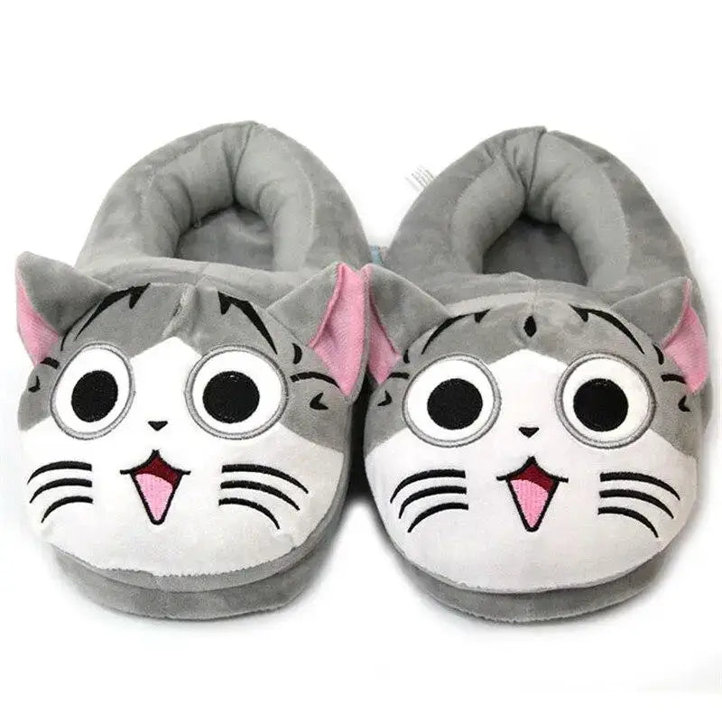 Chaussons Chat Mignon: Confort Et Chaleur Pour Les Amoureux Des Chats - 35 / Gris