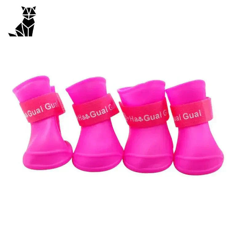 Bottes de pluie en caoutchouc rose imperméables pour chiens - protection optimale