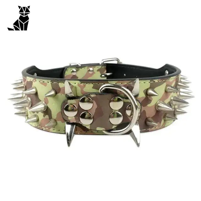Collier Chien Clouté Ajustable Ultra Confortable Camouflage