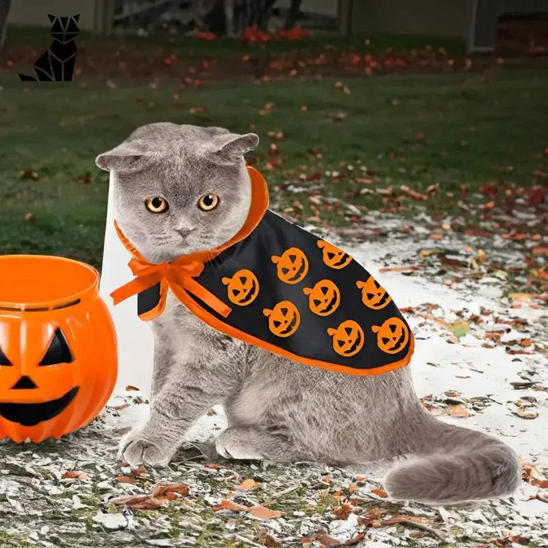 Chat en costume d’horreur avec citrouille | Halloween Pet Outfit aux Lapins | Cute Animals