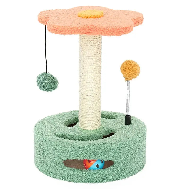 Tour à gratter pour chat avec fleur - Un Tournesol Ajouté Post amusant et utile pour votre chat