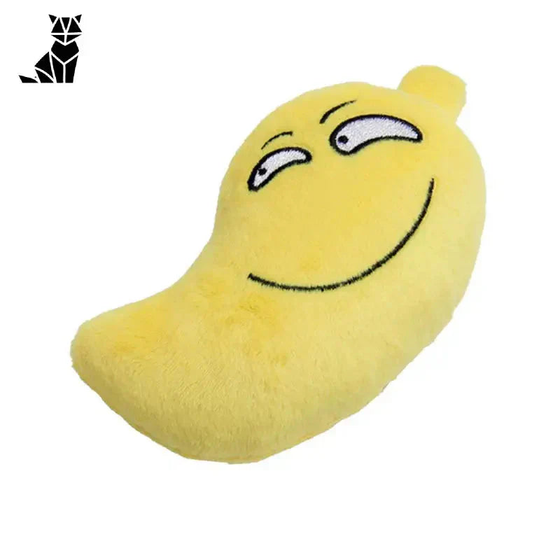 Squeaky jouet - oreiller smiley jaune avec contour noir, peluche tournesol pour chien