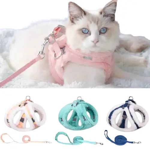 Harnais rose réfléchissant pour chats et chiots avec écran blanc pour chats Transparent Background