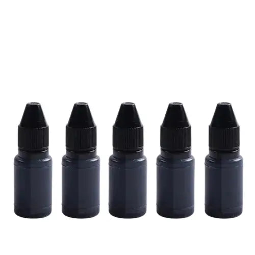5 pcs flacon plastique noir avec vis pour recharge de cartouche d’encre : Encre de qualité supérieure Transparent Background