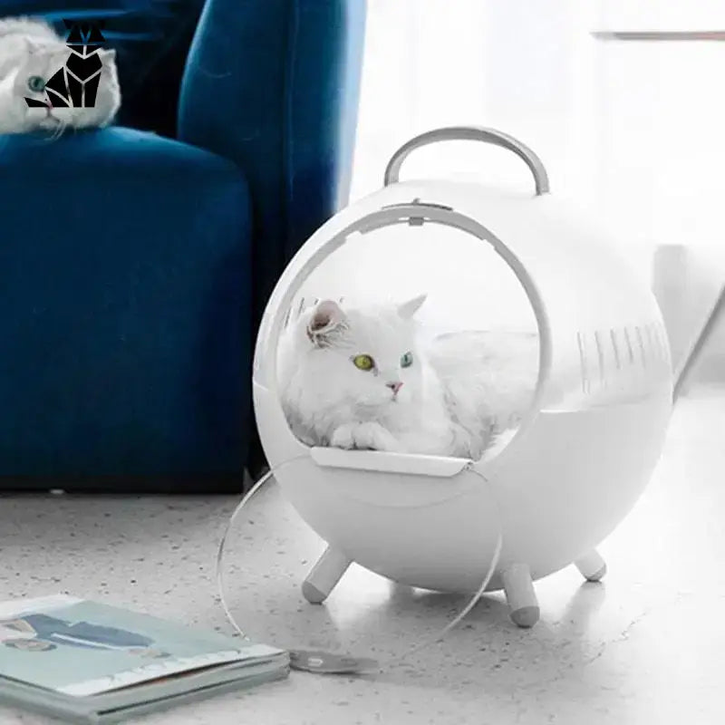 Sac De Transport Pour Un Chat Voyageur Paisible Et Serein - Blanc